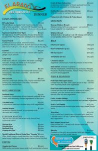 Restaurante el Arado Dinner Menu 196x300